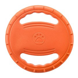 Ovewibi 1 Pack Dog Soft Flying Discs Interactive Training Toys, EVA Material Lightweight Pet Supplies, Floats in Water, Great for Beach and Pool (Orange)