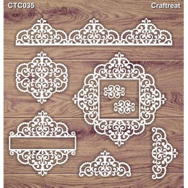 CrafTreat Laser Cut Chipboard Embellishments for Card Making and Scrapbooking - Decorative Motifs - Size: 5.5X6 Inches - Embellishments for Crafting - Laser Cut Chipboard Decorative