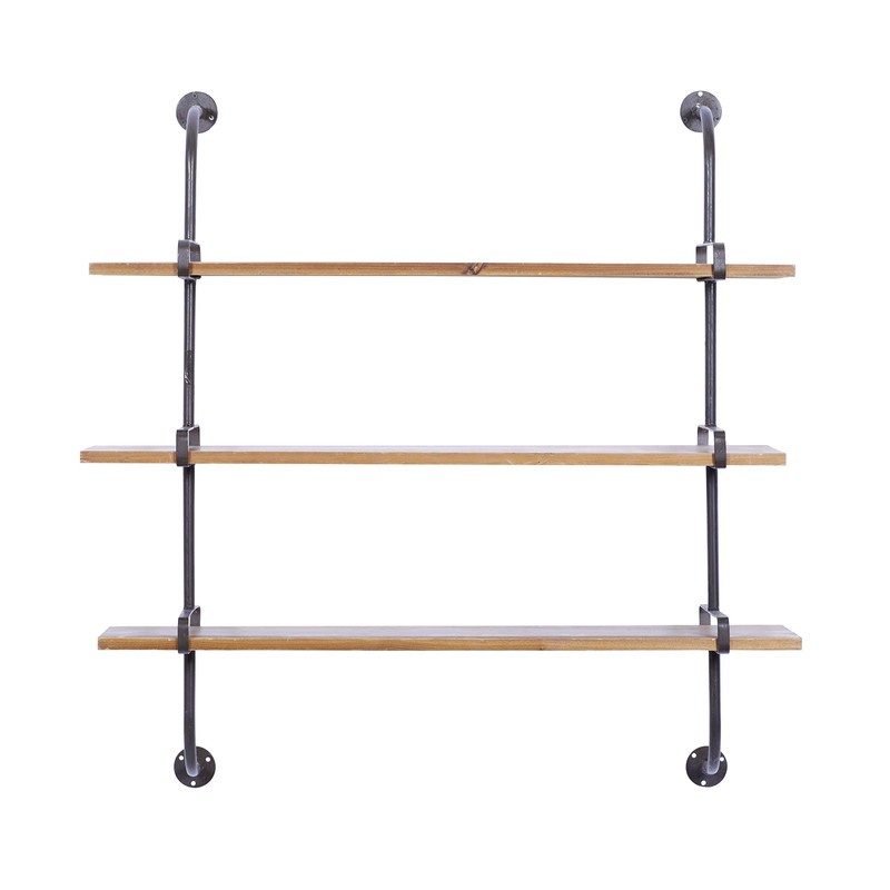 Deco 79 Wood Wall Shelf with Metal Brackets, 38" x