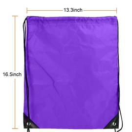 CODOBON Drawstring Backpack Bulk Draw String Bags Cinch Polyester Bag for Gym Sport, Purple, Classic