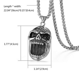 OIDEA Men's Necklace with Pendant Stainless Steel Gothic Skull Scorpion Chain Biker Skull Angel Wings Punk Rock Skull Boxing Glove Jewellery Gift for Men Gold Silver Black, Stainless Steel