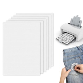 6 PCS Sticky Water Soluble Embroidery Stabilizer, A4 (8.26"x11.69") Dissolvable Printable Embroidery Transfer Paper for Embroidery by Hand & Machine