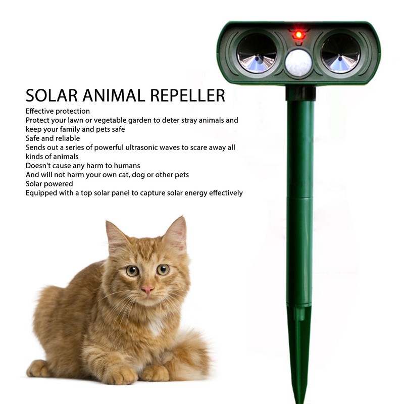 Ultrasonic Solar Animal Repeller Professional High Sensitivity Infrared Long Range