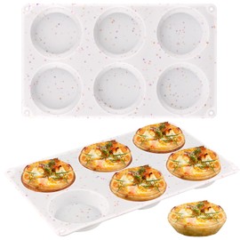 Sakolla 2 Pack Muffin Top Pans, Silicone Egg Molds for Breakfast Sandwiches 3 Inch Round Baking Pan for English Muffins, Egg Bites, Hamburger Bun, Corn Bread, Whoopie Pies, Tarts