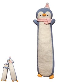 AQCQDQ Plush Penguin Cuddly Toy, Penguin Cushion, Penguin Soft Toy, Cartoon Soft Penguin Neck Pillow Dolls, Penguin Plush Toy for Girls Boys (90 cm, Blue)