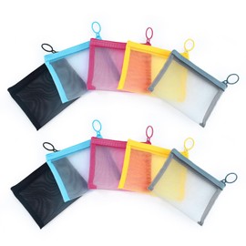 10 Pack Mini Zipper Mesh Bags Mini Zipper Pouch Small Mesh Bags with Zipper Mini Coin Pouch for Purse Lipstick Keys Bank Cards Makeup Cosmetics (5 Colors)