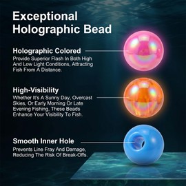 Alrhso 1000 Pcs Round Float Glow Fishing-Rig Bead Fishing Beads Accessories Set 5mm Plastic Fishing Line Beads for Saltwater and Freshwater Tackle Lure Making(Mixed Colors)