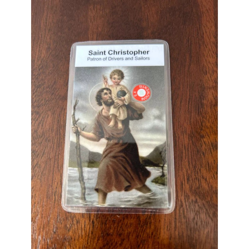 Saint Christopher 3rd Class Relic Card