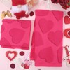 DERTE 2 Pcs Heart Valentine's Day Hand Towels Set Red