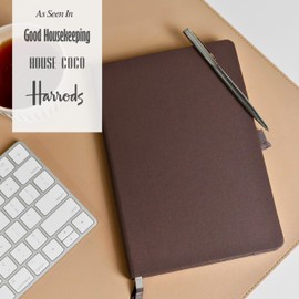 Scribble & Dot® A Daily Planner, Weekly and Monthly Planner | Achieve Your Goals With This Daily Productivity Planner, A5 size, Hardcover Agenda. Start Anytime (Mocha)