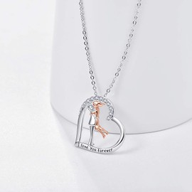 TANGPOET Wife Girlfriend Gifts 925 Sterling Silver Wife Necklace I Love You Forever Lover Pendant Birthday Jewellery Gifts for Wife Girlfriend Lover Her