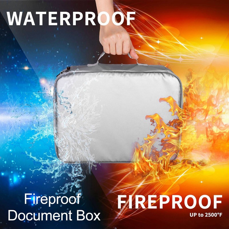 Fireproof Document Box Multilayer Portable Document Organizer Bag for Home