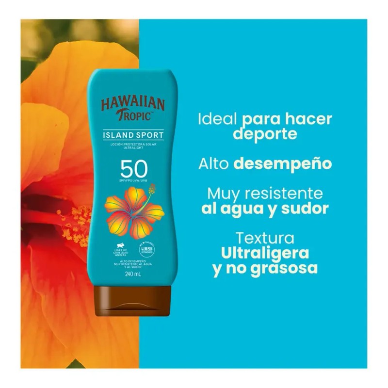 Protector Solar Hawaiian Tropic Island Sport 50+FPS 240 ml