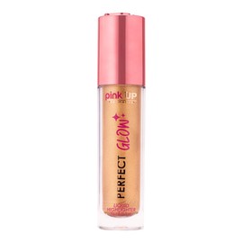 PINK UP | Perfect Glow | Iluminador líquido de alta pigmentación | Larga duración con efecto seco y gran brillo | Ideal para rostro y cuerpo | Iluminador | Maquillaje | Solar | PKILH06