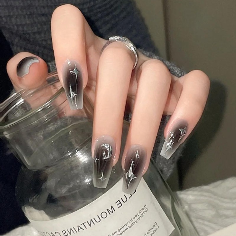 Nail Tip, Cute False Nails, 24 Pieces, Glitter, Shiny, Wedding