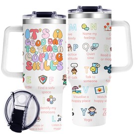 40oz Teacher Tumbler Gifts for Teaching Coping Skills, Coping Skills Teacher Gifts for Women Who Love Teaching Mathematics, Thank You Teachers Appreciation Gift for Goodbye Gift Birthday Christmas