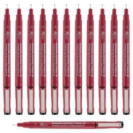 Acurit Waterproof Technical Pens - Professional Waterproof Technical Pen, Rich Blank Ink, Acid-Free, Light Fast, for Sketching, Drawing, Calligraphy, & More! - [12-Pack - 0.30mm]