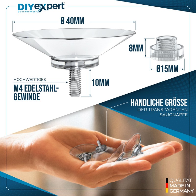 DIYexpert® 4x / 8x / 12x / 20x Suction Cup