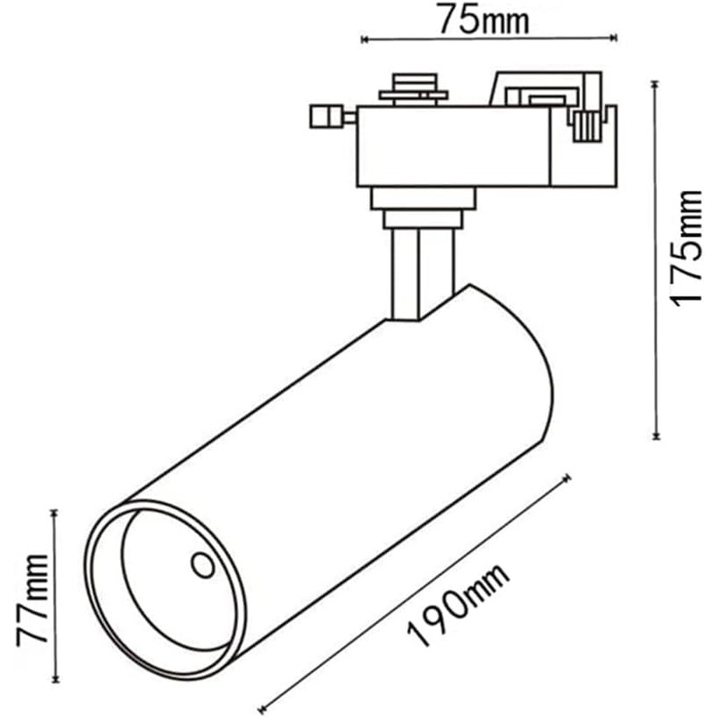 ONSSI® LED Spotlight 35 W for 2-Core Single-Phase Power Rail,