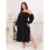 Women's Plus Size Maxi Dress Boho Off Shoulder Long Sleeve