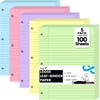 Koogel 5-Color Loose Leaf Paper, 500 Sheets Wide Ruled, 8