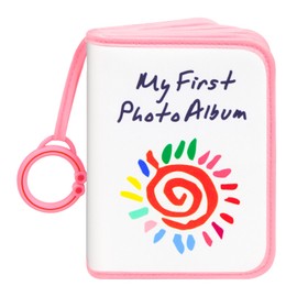 Baby's My First Family Album Holds 21 4x6 Photos, Baby Sun Photo Album Soft Cloth Family Book,My First Photo Book for Baby or Toddlers,Cute Book Gift for Babies Shower Newborns Family Photos (Pink)