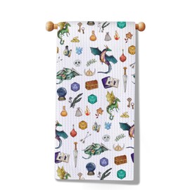 MYSOMY DnD Kitchen Towel Dungeon Master Gift Video Game Lover Gift Geek Roleplaying Towel RPG Game Merchandise (DnD Towel)