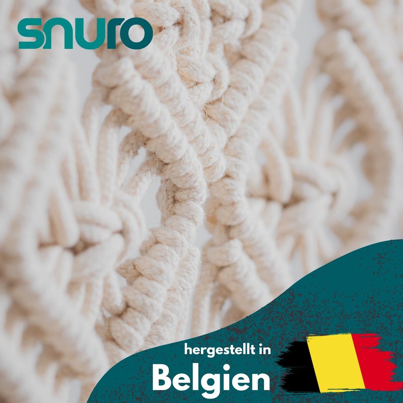 SNURO Cotton Rope (3 mm, 160 m, Natural) for Crochet