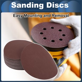 INFINAUTO Schleifscheiben, 7" 2000 Körnung Automobilreparatur Runde Klett-Schleifpapier Aluminiumoxid, Papierbasis Rot, 50 Stück