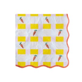 Bonjour Fête Sweet Carrot Easter Large Paper Party Napkins | 3-Ply Napkins for Easter Holiday Parties | Lunch Napkins Table Decor | Party Supplies Decorations | Gold Foil | Pack of 20, 6.5" Folded