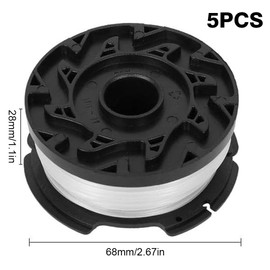 Replacement Thread Spool, Pack of 5 Trimmer Spool, Thread Spools, Decker Grass Trimmer, Grass Trimmer Spool Compatible with Black for Makita Trimmer Grass Trimmer 9 m Length