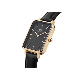 Daniel Wellington DW Women's Quadro 0.8 x 1.0 inches (20 x 26 mm) Pressed Sheffield G Black Watch, Square Brand, Stylish, Cute, Female, Popular, Simple, Luxury Watch, Gift, gold