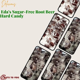 1LB Eda's Sugar Free Root Beer Hard Candy by Nuts To You | Zero Sugar Zero Carbs Fat-Free Candies Bulk in Box | Slightly Different Taste From Sugar Root Beer