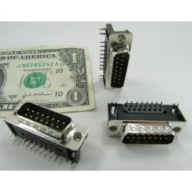 Amphenol 8 Amphenol 15-Position Gold Male Pin D-Sub Connectors Wire to Board PCB DB15M