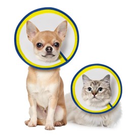 MIDOG Adjustable Pet Cone, Soft Recovery Collar for After Surgery, Lightweight E-Collar for Cat & Mini Dogs, Not Block Vision (Yellow, XL)