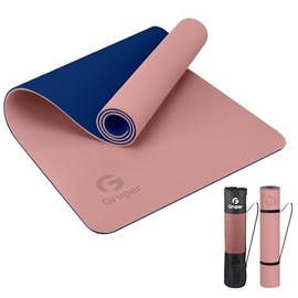 Tapete de yoga antideslizante, ecolgico, con funda de transporte, tapete de yoga profesional para mujeres, tapete de entrenamiento para el hogar,...  