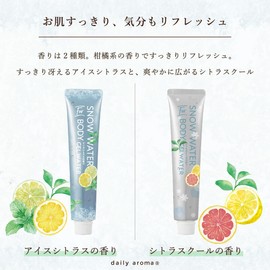 Daily Aroma Snow Water For Body (0.7 oz (20 g) (Ice Citrus) Cool Gel, Citrus Smooth, Comfortable, Heatstroke Prevention, Heat Protection, Menthol, Made in Japan, Odor Protection, Cold Sensation