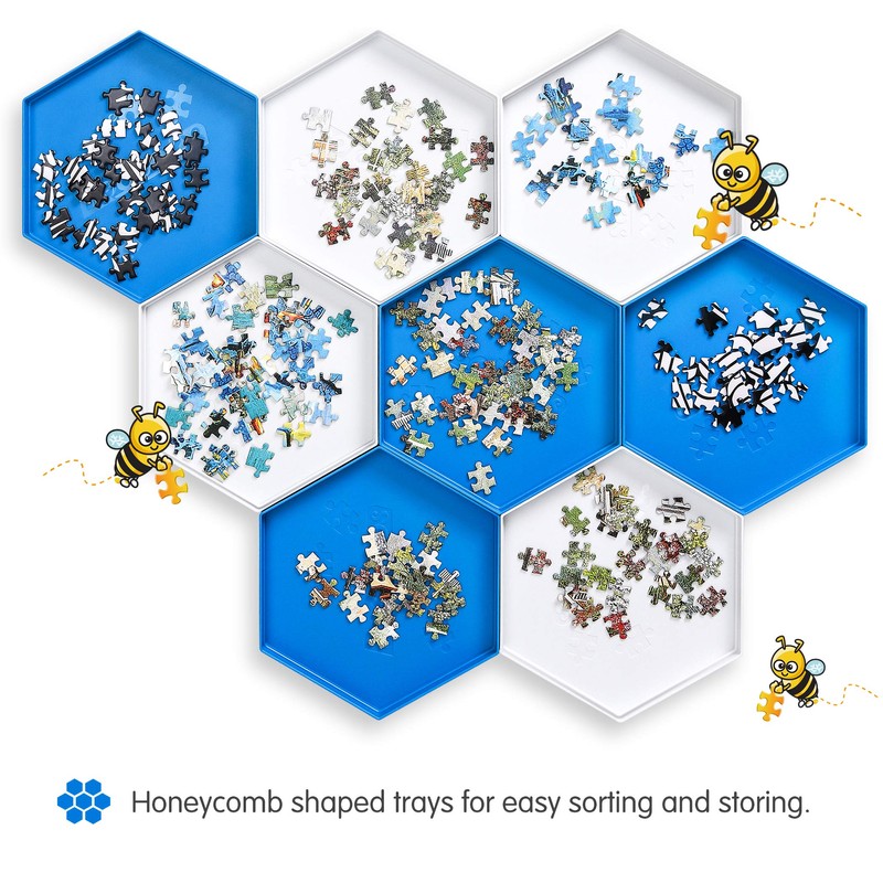 Becko US Stackable Puzzle Sorting Trays Jigsaw Puzzle Sorters with