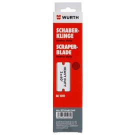 Würth 100 x Heavy Duty Scraper Blades 2 x 60° Scraper Replacement Blades for Blade Scraper in Cardboard Dispenser 0714663365 Robust Blade for Very High Contact Pressure