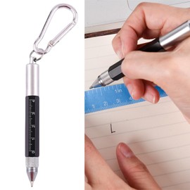 2pcs Multifunctional Pen, 6 in 1 Multifunction Pen, Multifunction Pen Gift Ideas Men, with Ballpoint Pen, Ruler, Keychain, Screwdriver and Touch Screen Pen, DIY Tool Pen for Men Dad, Grandad Gifts