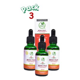 3 Pack Endulzante Líquido Monk Fruit / Fruta Del Monje 30ml