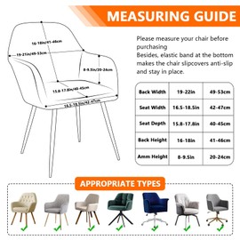 Chair Covers High Stretch Set of 1/2/4/6 Dining Chair Seat Slipcover with Armrest Removable for Office Dining Room Living Kitchen Hotel(Light Gray,Set of 1)