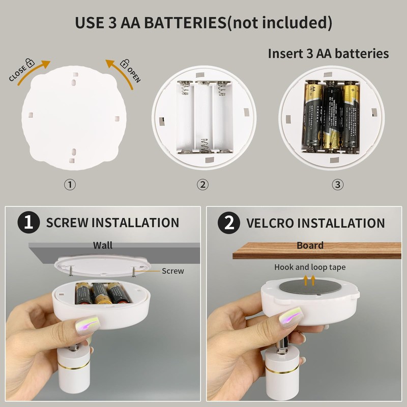 LEASTYLE Battery Operated Spotlight,LED Cordless Spot Lights Indoor with Remote,