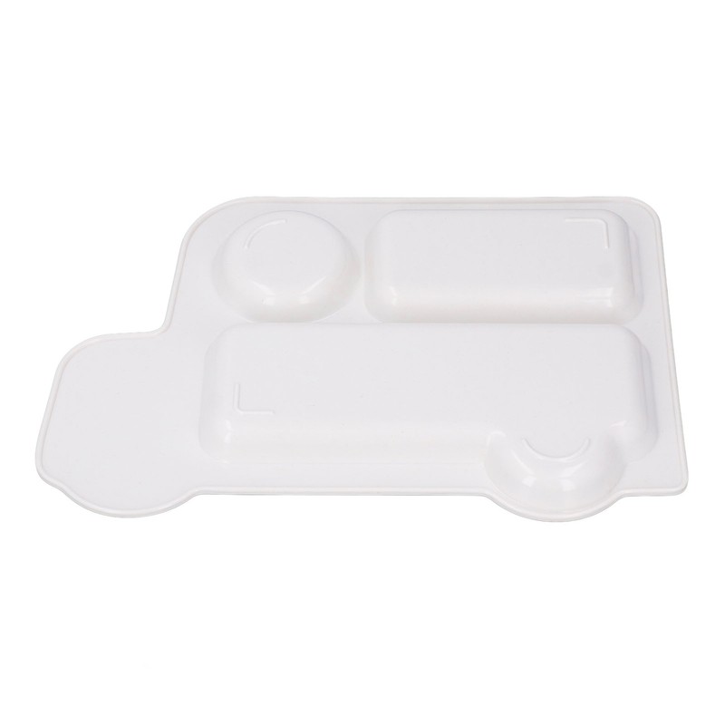 Kids Dinner Plate with Spoon Bamboo Fiber Divided Plates Cartoon