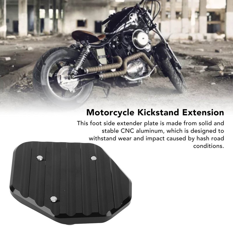 Motorcycle Kickstand Extender Foot Side Stand Extension Pad Support Plate