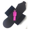 Felt Key Fob, Man "His", magenta as key ring/luggage tag