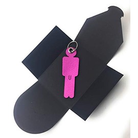 Felt Key Fob, Man "His", magenta as key ring/luggage tag and special gift with eyelet and key ring, made in Germany, neutral