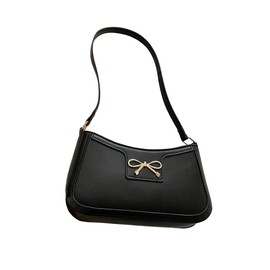 GORGLITTER Women's Metal Bow Purse Square Clutch Bag Underarm Shoulder Handbags Black One Size