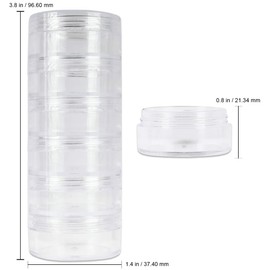 Beauticom 10G/10ML Empty Stackable Clear Round Plastic Cosmetic Jars with Screw Cap Lid for Creams, Lotions, Foundations, Glitters, Beads and more... (4 Columns/48 Pieces)
