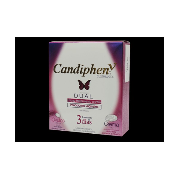 Candiphen V Dual 1% Con Crema 10 G Y 2 Óvulos